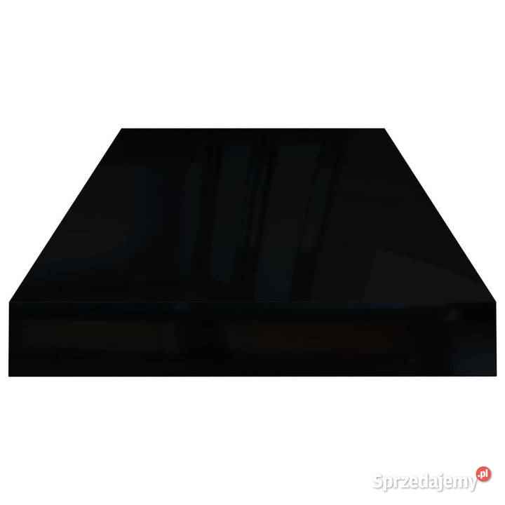 Półka ścienna wysoki połysk czarna 60x235x38 MDF