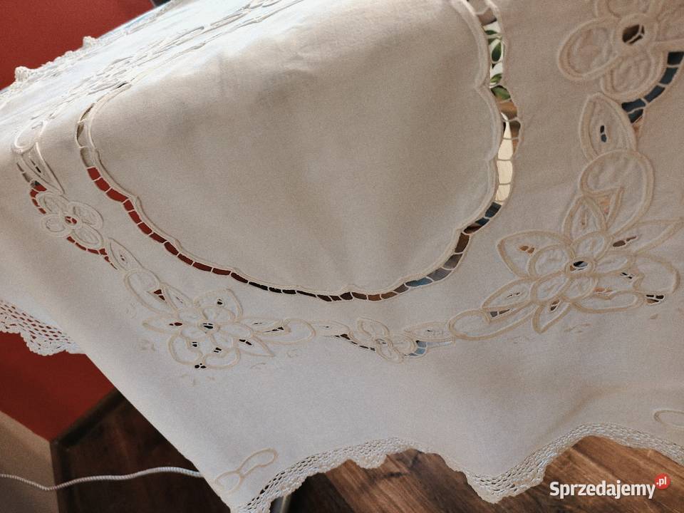 Serweta biała bawełna PRL dolnośląskie sprzedam