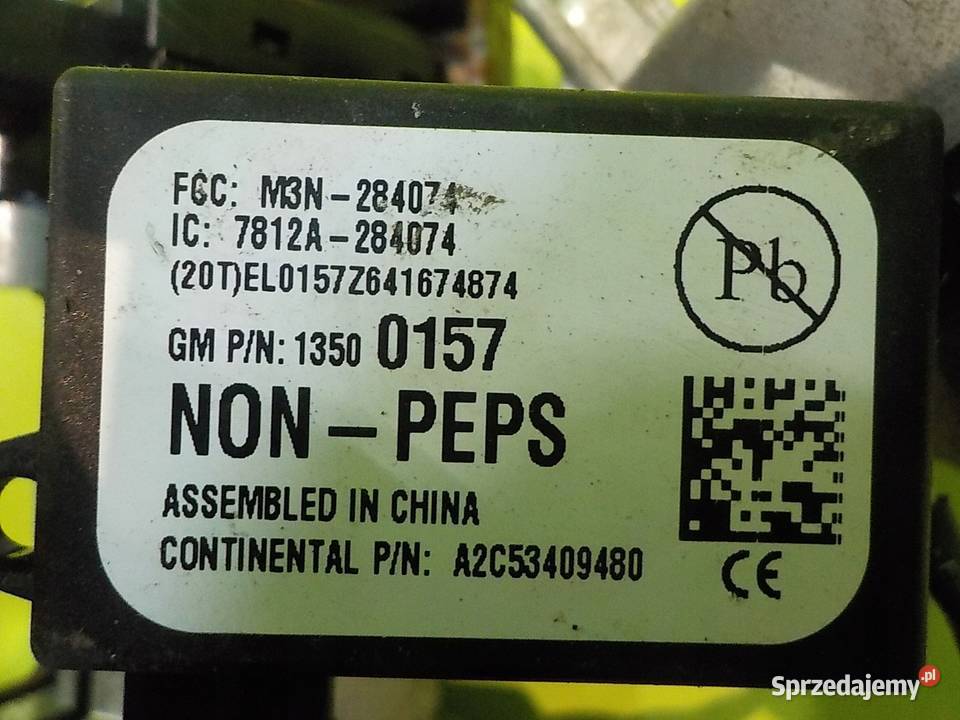 OPEL ZAFIRA C 18 B 14r 5D stacyjka z kluczykiem Układ elektryczny, zapłon Suków