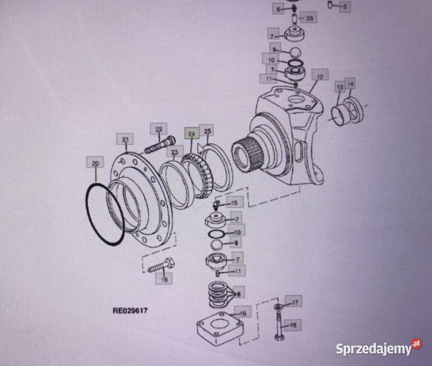 John Deere JD9050pierścień wewnętrznyJohn Deere Pozostałe Jastrzębniki