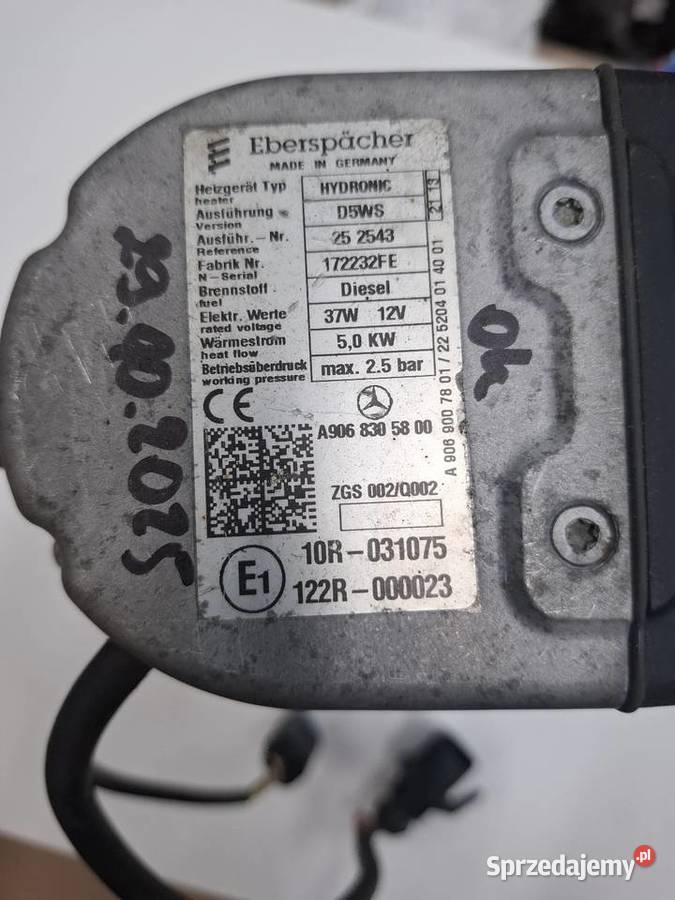 Webasto Mercedes Sprinter 906 Hydronic D5WS Kalisz