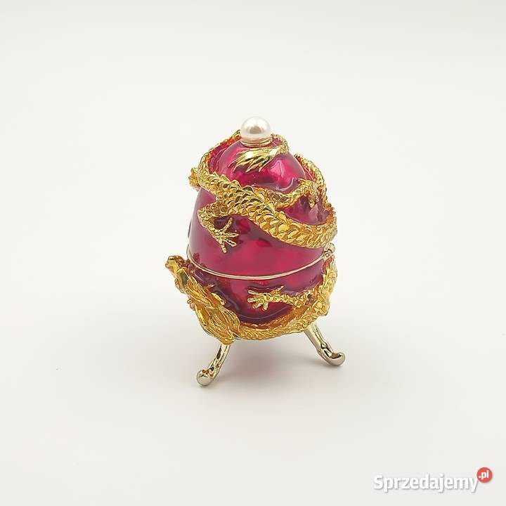 Jajko jajo faberge pojemniki szkatułka czerwone śląskie Zawiercie