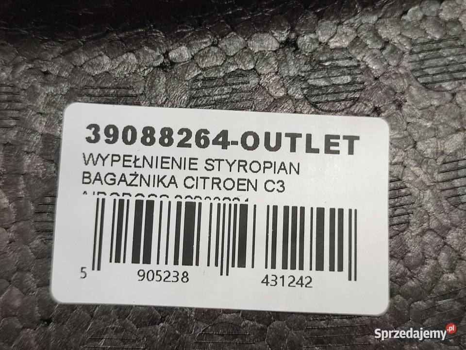 WYPEŁNIENIE STYROPIAN BAGAŻNIKA CITROEN C3