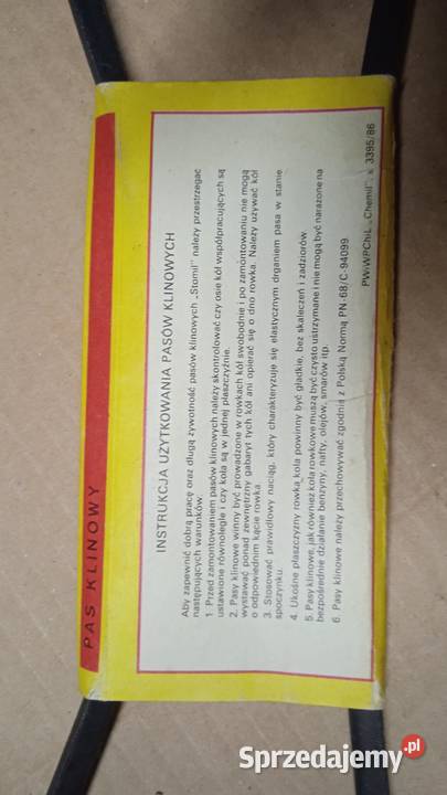 Pasek klinowy SPZ 912 produkcja PRL Ursus lubelskie