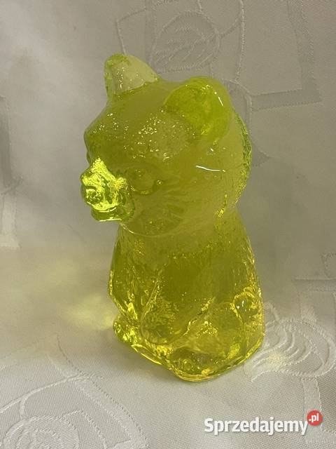 Figurka niedźwiadka ze szkła uranowego Kraków sprzedam