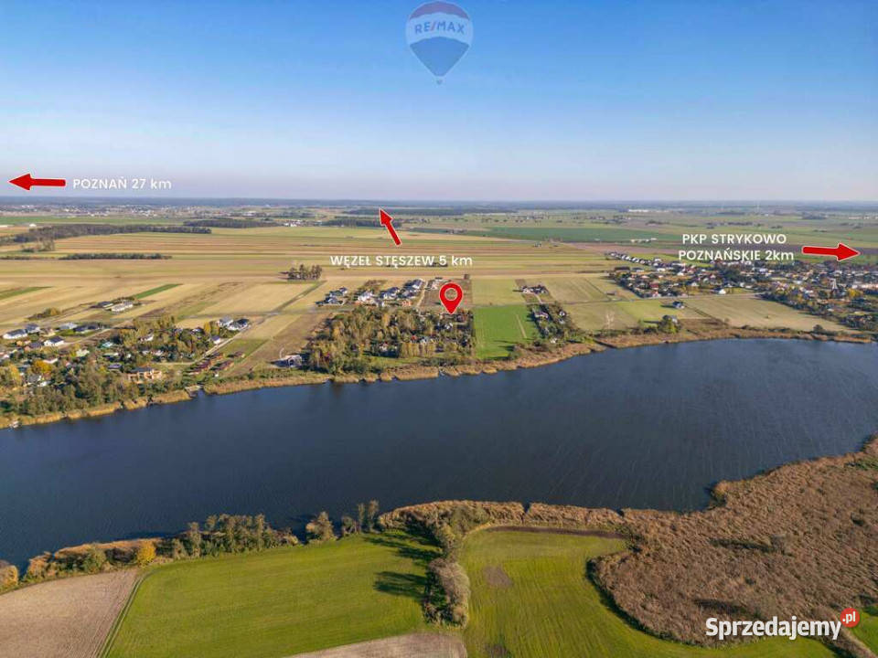 Zbuduj dom jeziorem Strykowo 150 m wody