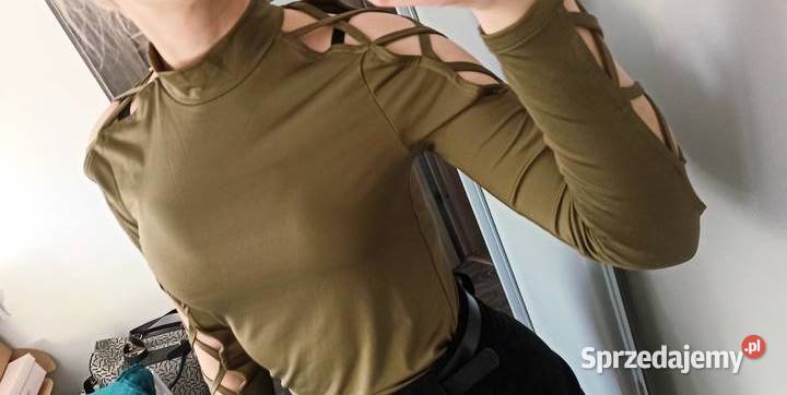Bluzka z długim rękawem z wycięciami TANIO Warszawa