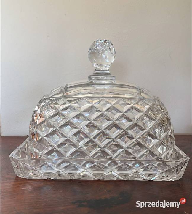Kryształowa maselnica Serownica Elegancka Porcelana i szkło Antyki, Sztuka, Kolekcje sprzedam