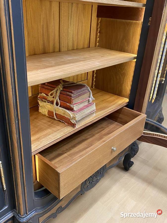 BIBLIOTEKA 3drzwiowa witryna antracyt Ludwik XV Poznań