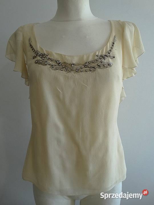Bluzka Jedwabna 100 Jedwab Wieczorowa Zdobiona Banana Republic Bluzki i koszule Łomża