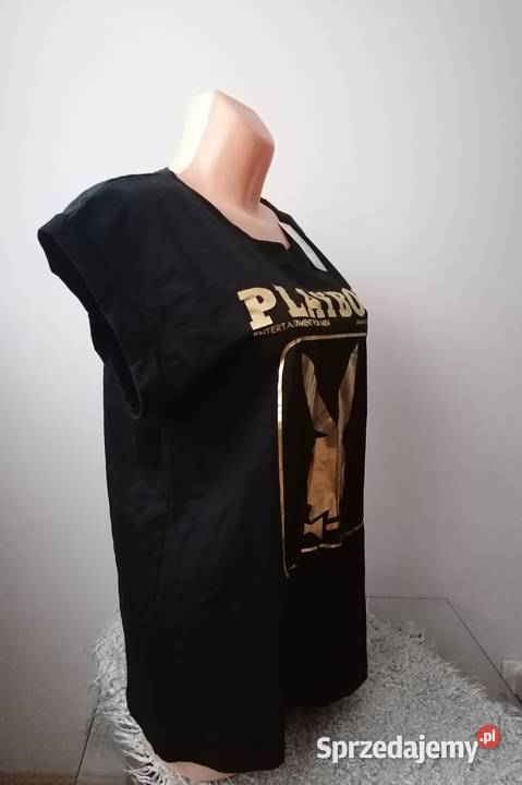 NOWY CZARNY TSHIRT DAMSKI PLAYBOY RL Łódź