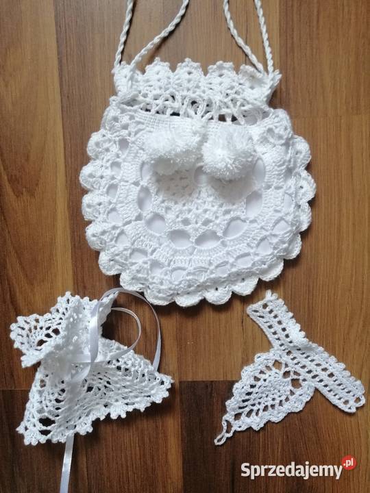 Komplet komunijny torebka Mitenki oslonka na