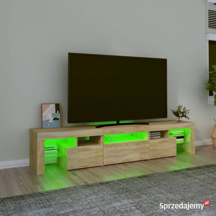 Szafka pod TV z oświetleniem LED dąb sonoma Warszawa