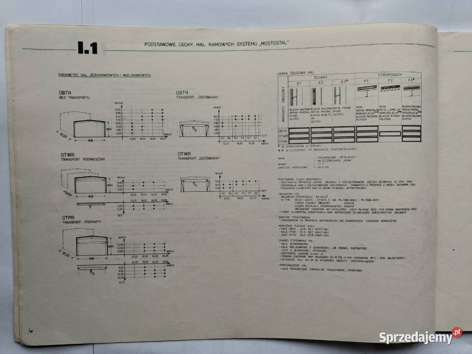 Katalog rozwiązań konstrukcji hal lekkich Rok wydania 1975 Gdynia