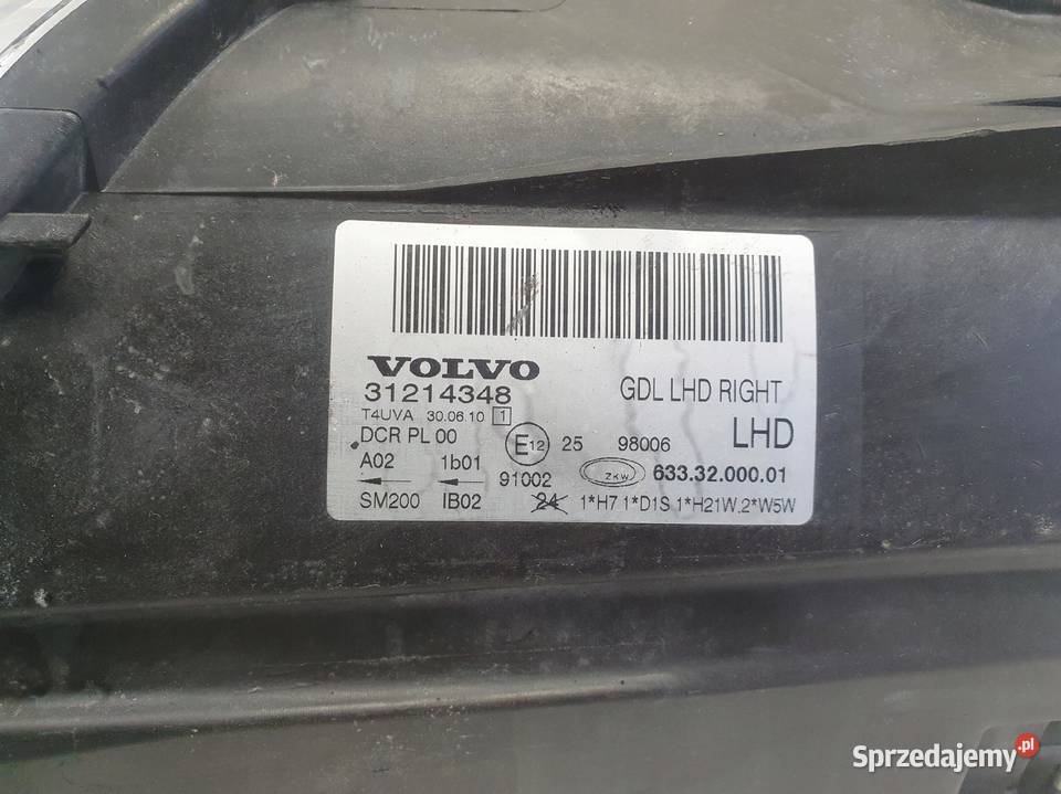LAMPA PRAWA Volvo V70 III XC70 S80 II XENON osobowe sprzedam