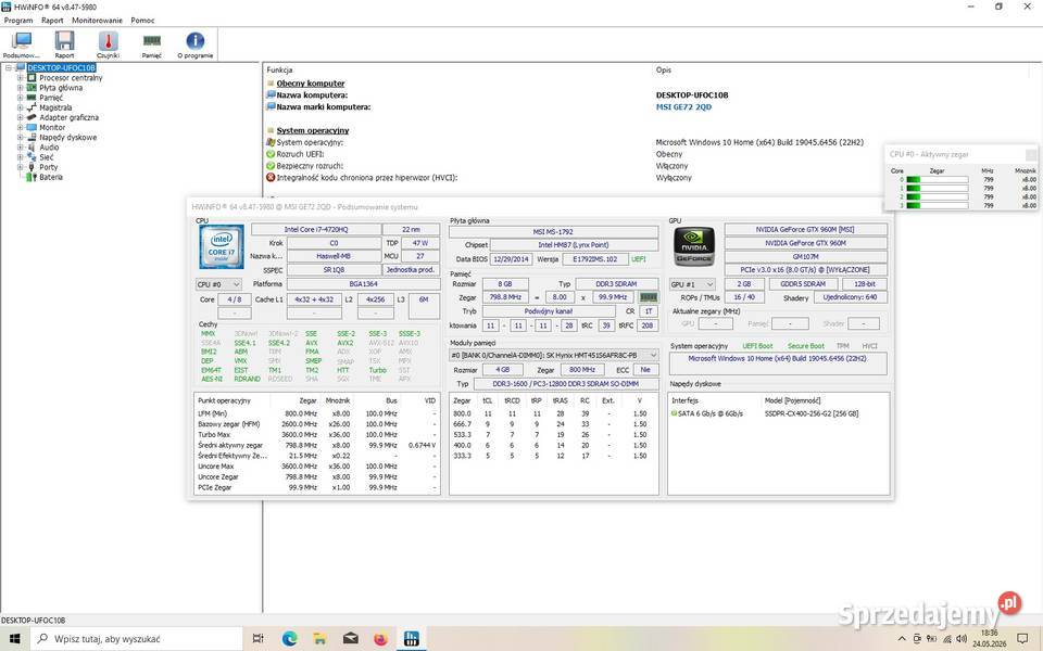 Płyta główna do MSI Apache GE72 2QE 2015 kujawsko-pomorskie Wąbrzeźno