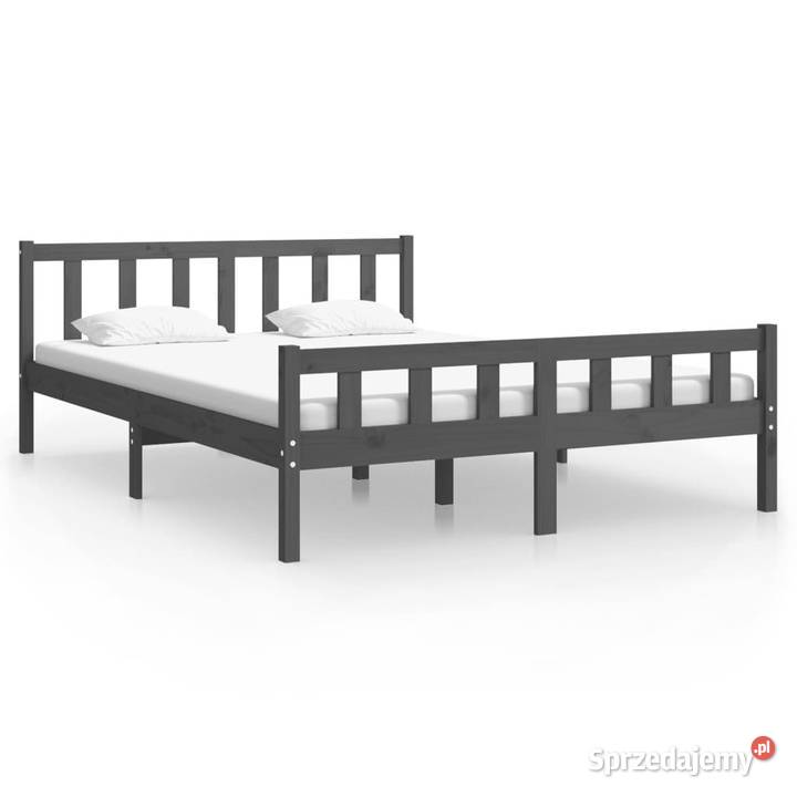 Rama łóżka szara lite drewno 140 x 200 WM810681 Warszawa sprzedam