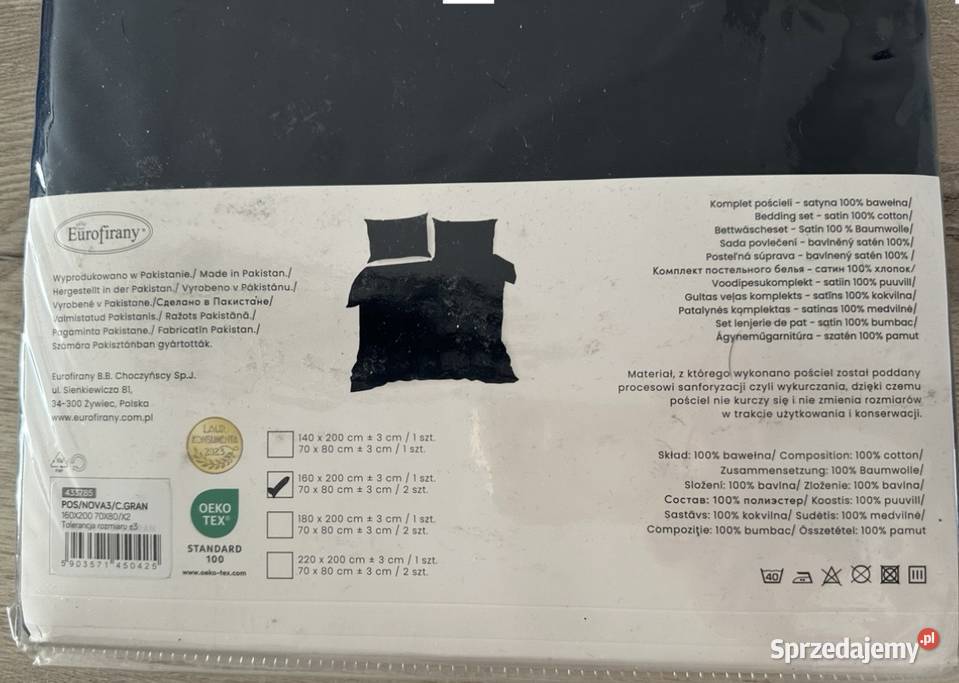 Komplet pościeli satynowej NOVA Eurofirany sprzedam
