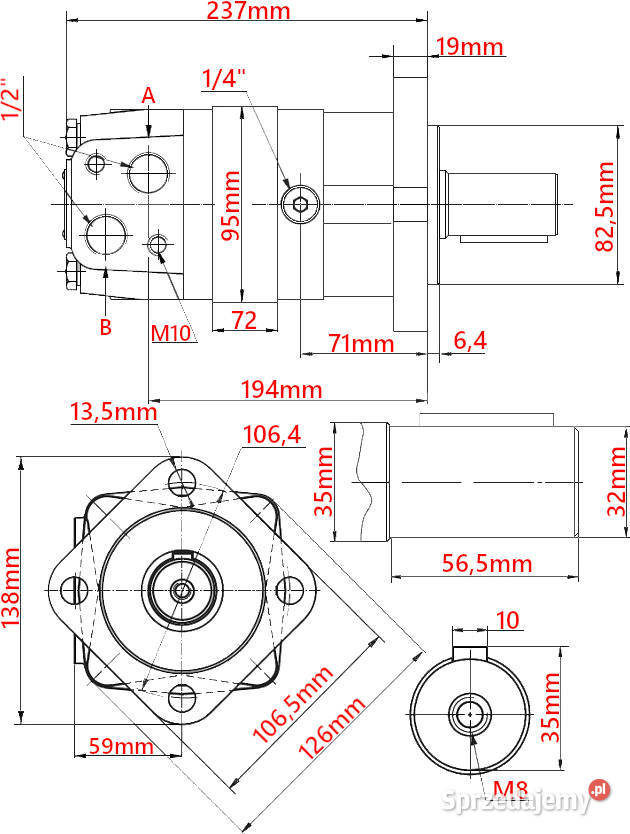 Silnik Hydrauliczny 400 3 GR3 Mocowanie Tuleja Hydraulika Solec Kujawski