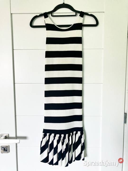 Luksusowa sukienka w paski Ralph Lauren S Na szelkach Nisko