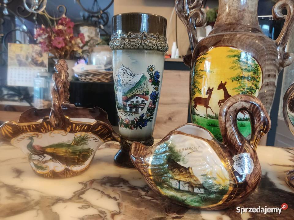 kolekcja wyrobów ręcznie malowanych dzbanki sprzedam
