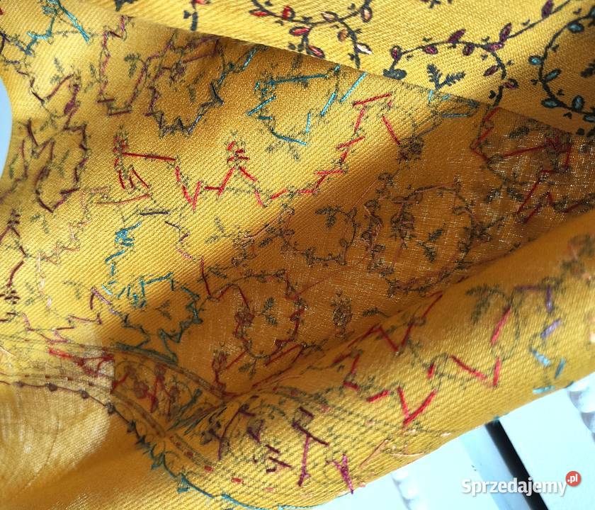 Duży szal orientalny indyjski haftowany haft Dla kobiet Szczecin