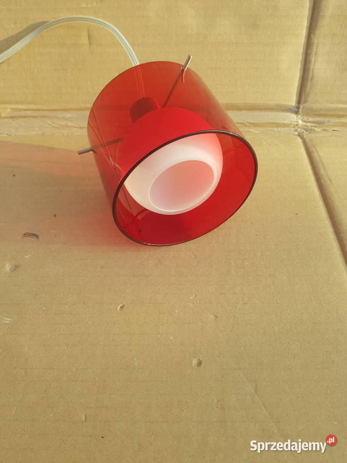 Lampa wisząca TUBA czerwona SZKŁO do przedpokoju Warszawa