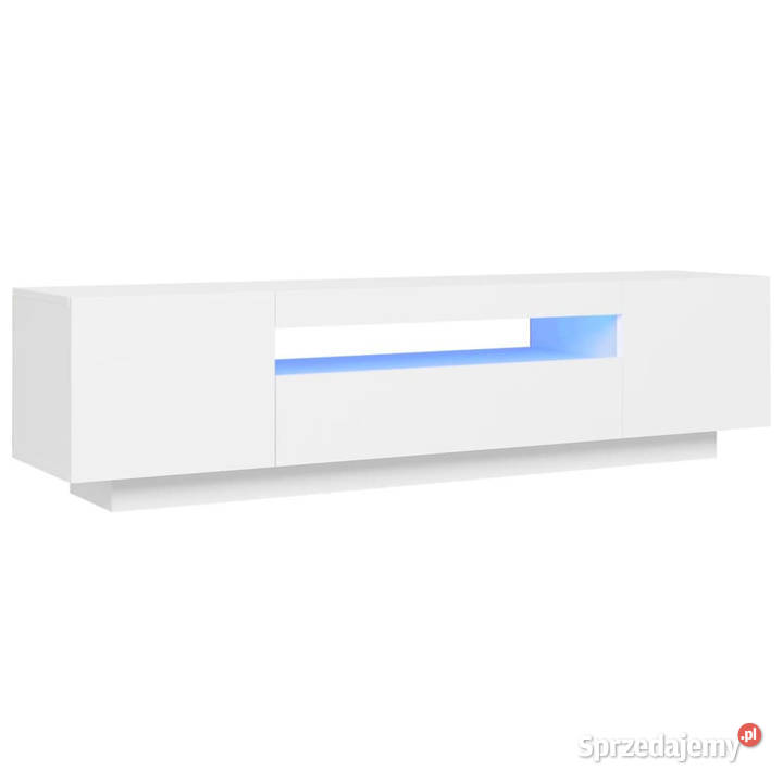 Szafka TV z oświetleniem LED biała 160x35x40 Warszawa