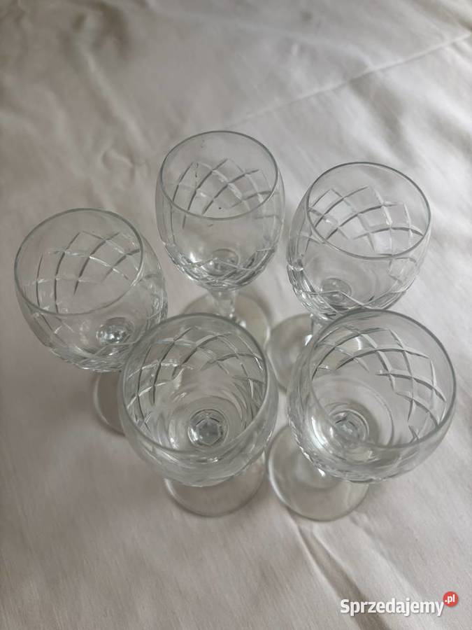 Zestaw pięciu szklanych kieliszków kryształowych Porcelana i szkło Porcelana i szkło Rzeszów