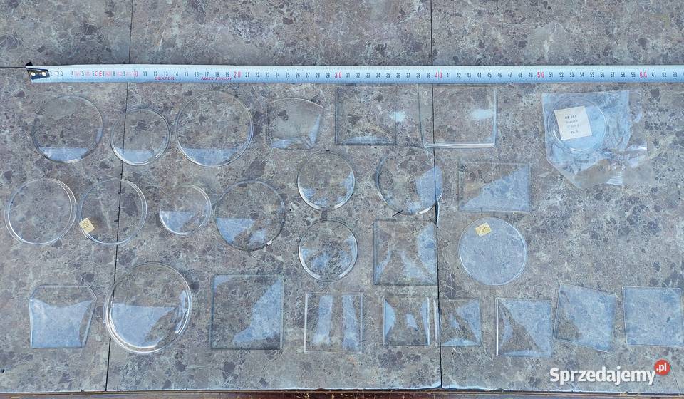 Zestaw 27 plexi szkiełek szybek małych zegarów pomorskie Tczew