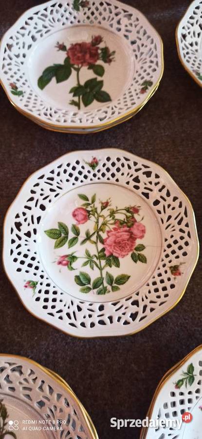 Talerzyk do powieszenia z różami Ażur Schumann Porcelana i szkło Gdańsk