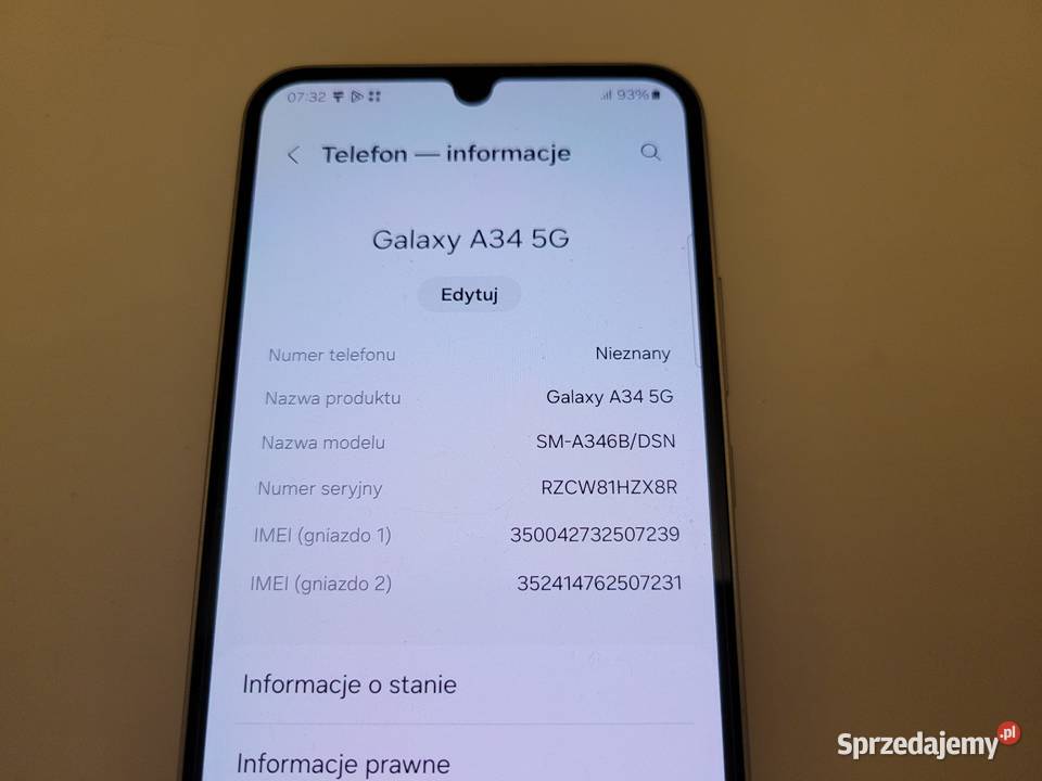 Smartfon Samsung Galaxy A34 5G Barczewo sprzedam