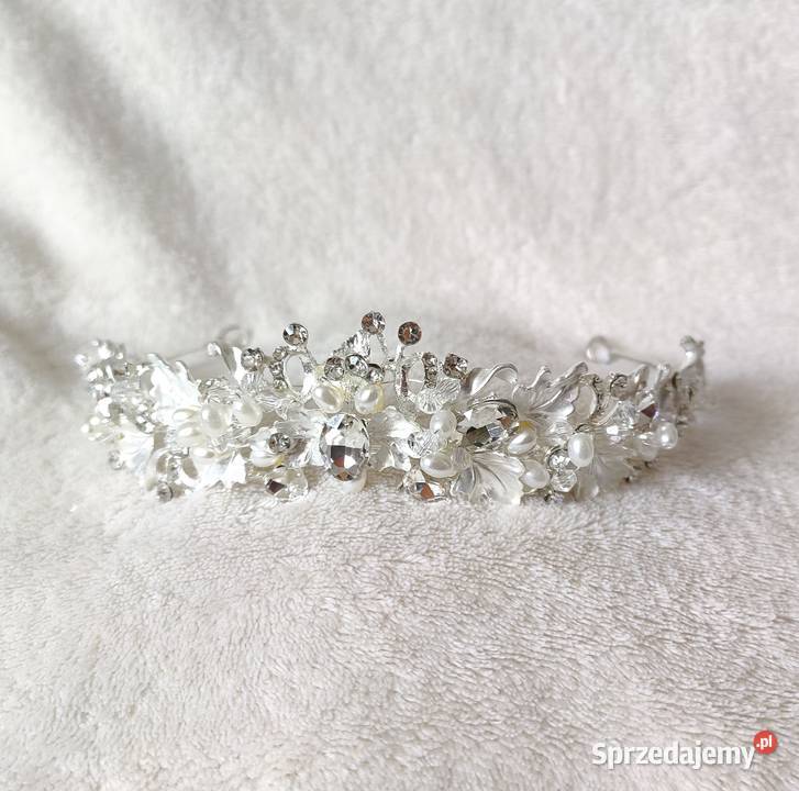 Korona tiara opaska naszyjnik kolczyki komplet Szczecin