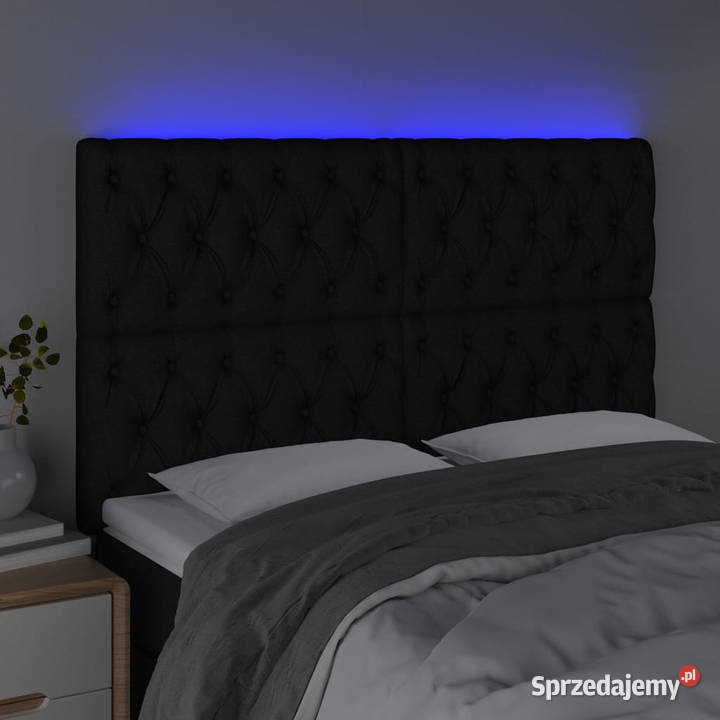 Zagłówek do łóżka z LED czarny 144x7x118128 Warszawa