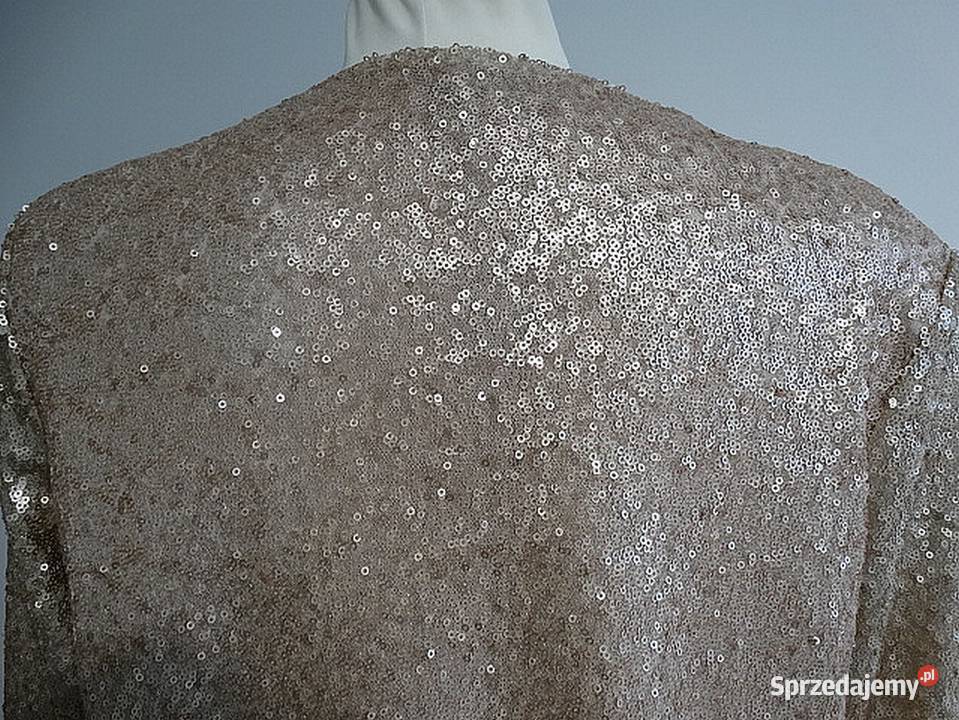 Marynarka Blezer Narzutka Cekinowa Złota brązowy/beżowy Łomża