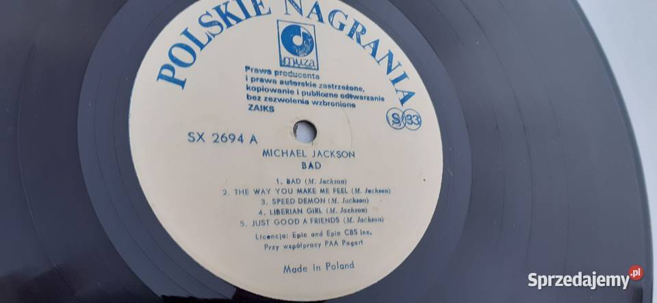 Michael Jackson Badpłyta winylowawinyl płyta winylowa Tuszkowo