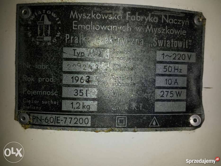 Pralka Światowit Myszków 1963r wielkopolskie Kleszczewo