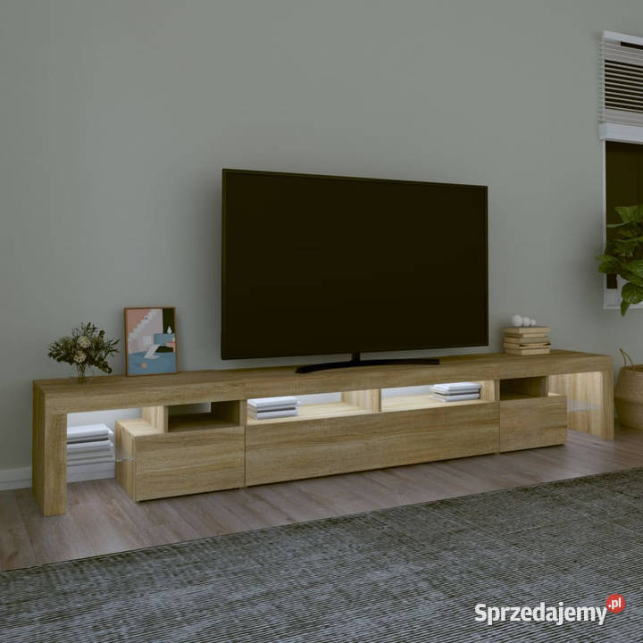 Szafka pod TV z oświetleniem LED dąb sonoma Warszawa