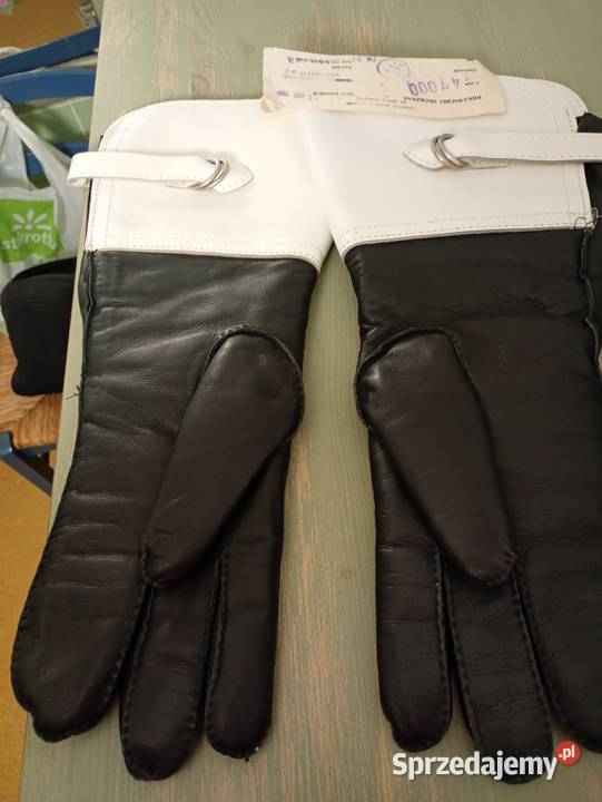 Rękawice skóra policja PRL