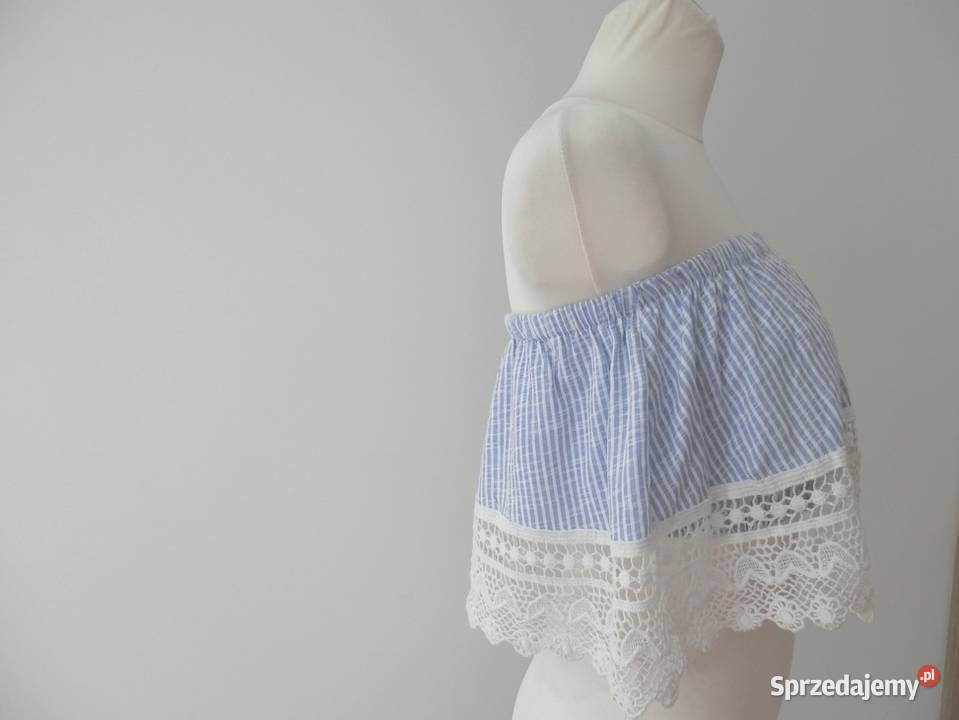 Bluzka Crop Top Bralet z Falbaną bez Ramiączek podlaskie Łomża