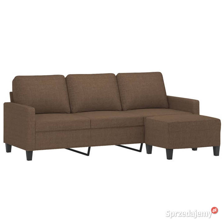 3osobowa sofa z podnóżkiem brązowy 180 tkaniną sprzedam