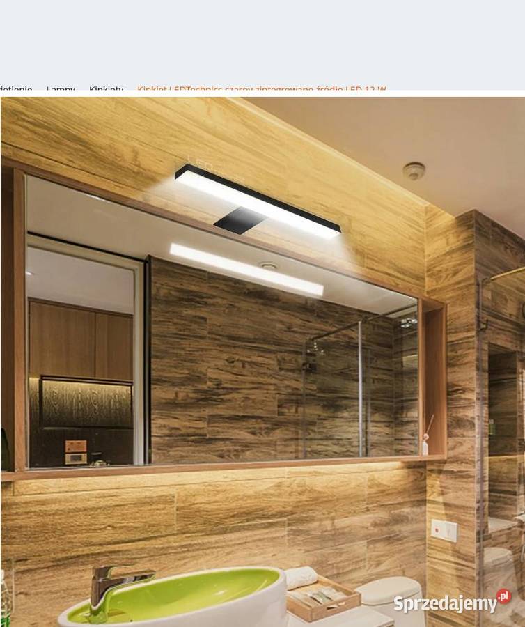 LAMPA KINKIET ŁAZIENKOWY LED LUSTRO 30 50 Czarny Choroszcz
