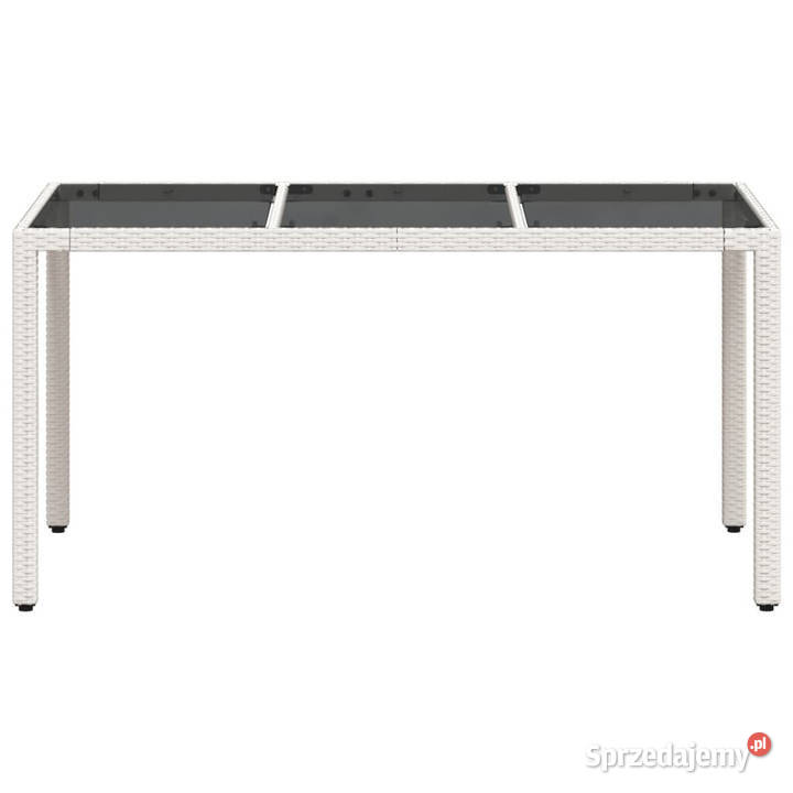 Stół ogrodowy ze szklanym blatem biały 150x90x75 Warszawa