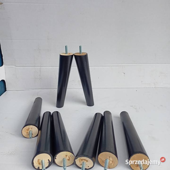 Nogi Drewniane Bukowe Skośne Czarne dwa Rozmiary