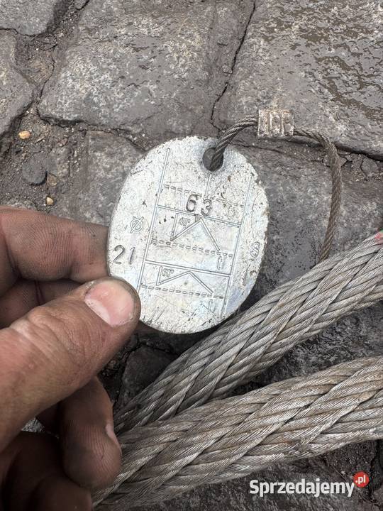 Pętla Lina stalowa elastyczna 63tony fi21mm 2m Pozostałe Chojnów