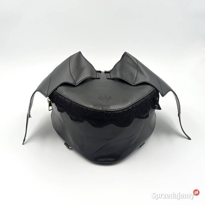 Plecak damski skórzany czarny skrzydlate serce Zawiercie