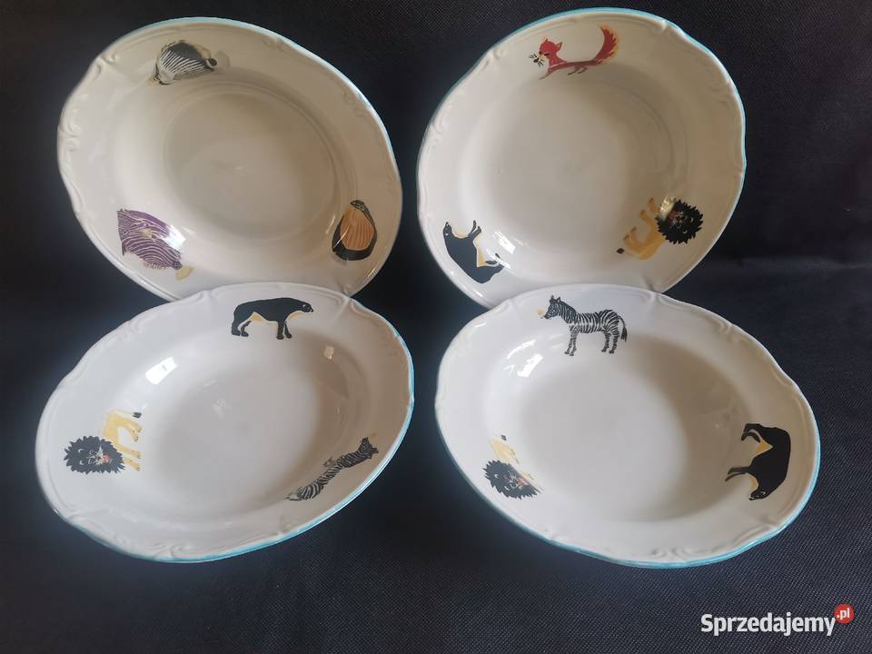 Stare bajkowe głębokie talerze porcelana Siemianowice Śląskie sprzedam
