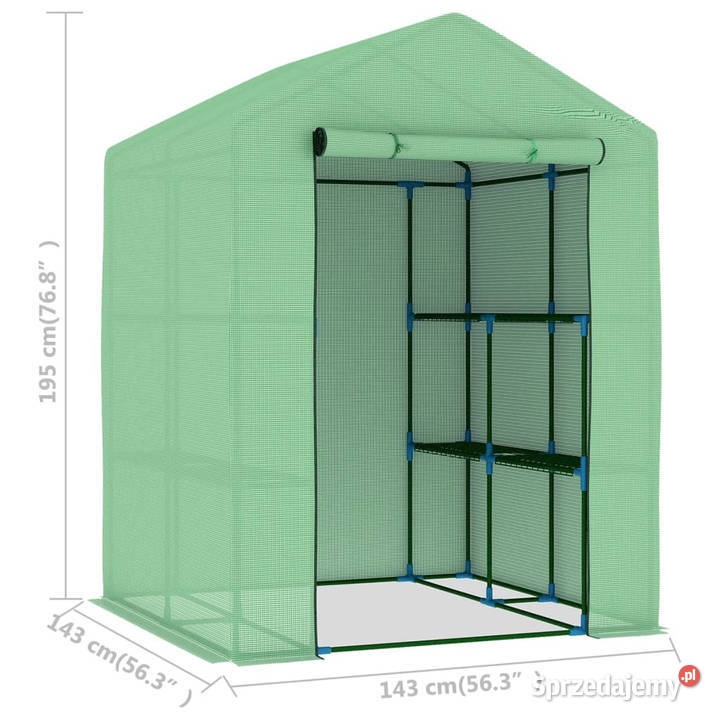 Szklarnia z półkami stalowa 143x143x195 WM48167 mazowieckie Warszawa