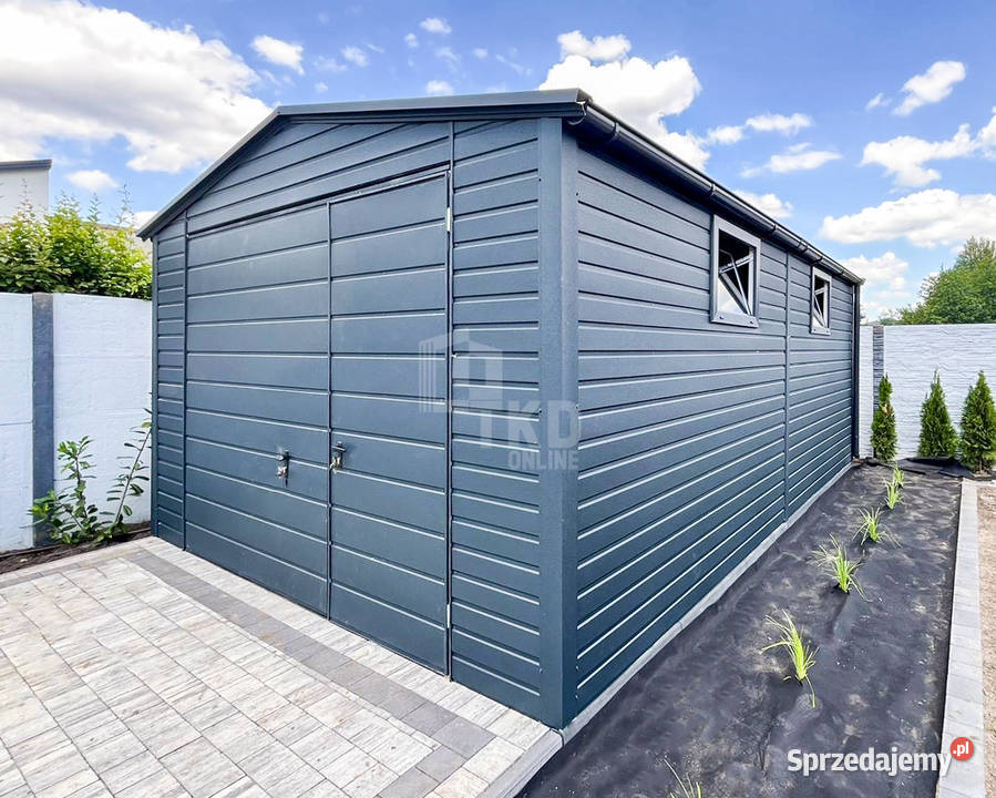 Garaż Blaszany 4x6m Brama uchylna Drzwi 2x Okno samodzielny Lubartów