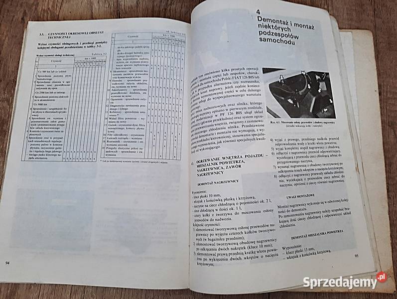 Polski Fiat 126Bis naprawa zespołów A Hajnos R Rok wydania 1991 Ostrów Wielkopolski